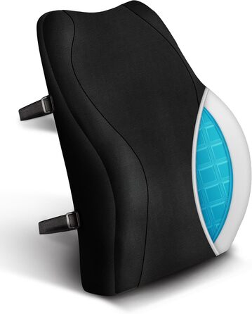 Подушка для спини Ergonomica Travel Ease з Memory Foam, для офісного та комп'ютерного крісла, з антистатичним, приємним до шкіри чохлом, для комфортної посадки (Чорний)