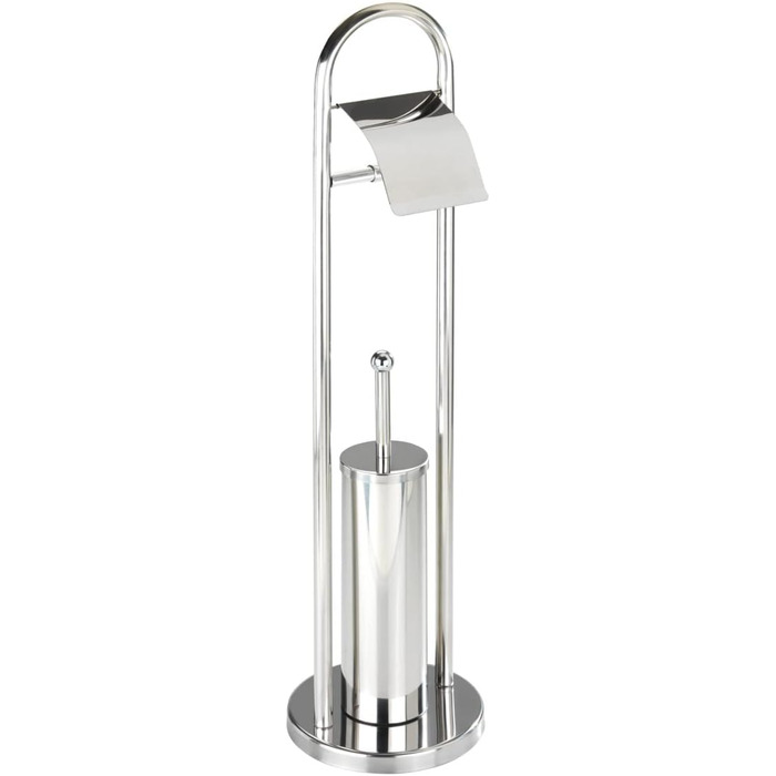 Набір для туалету WENKO Vasto з нержавіючої сталі 2 в 1: тримач туалетного паперу та щітка для унітазу, Ø 22 x 81 см