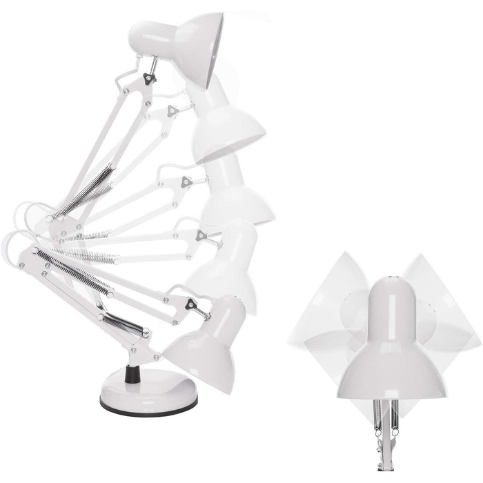 Ретро настільна лампа для робочого столу з гнучким підсвічуванням, з LED лампою (біле світло)