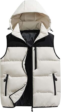 Чоловіча пухова жилетка з капюшоном, тепла безрукавна куртка для зими та активного відпочинку (4XL, хакі)
