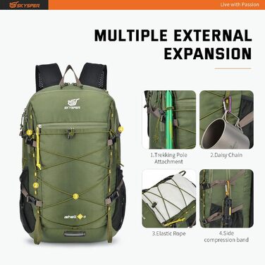 SKYSPER ISHELL 30 Foldable Backpack 30L Ultra-light Daypack Packable Daypack Waterproof Hiking Backpack Travel Backpack for Camping Outdoor Hiking Travel