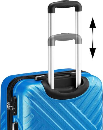 Набір валіз Zelsius 3 шт., блакитний | ABS, з кодовим замком, роздільниками всередині, для ручної поклажі, великий, комплект багажу