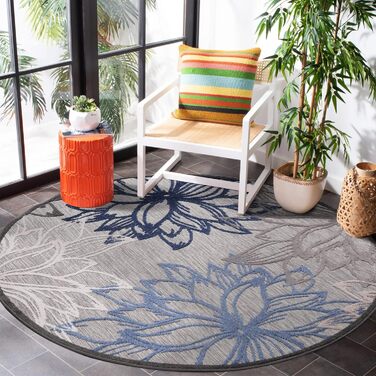 Килимок Impression Outdoor - вологостійкий, для балкона, тераси, саду, дому (120 см, сіро-блакитний)