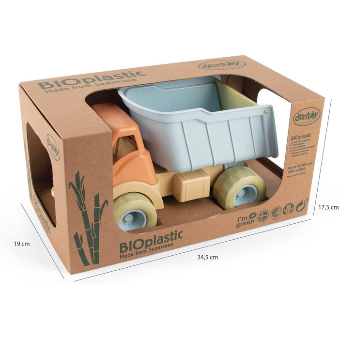 Dantoy - Bio Truck – From 2 Years - Large truck with plenty of space on the cargo bed - Toy - Made of bioplastic - For imaginative role-playing - Machine washable - Made in Denmark