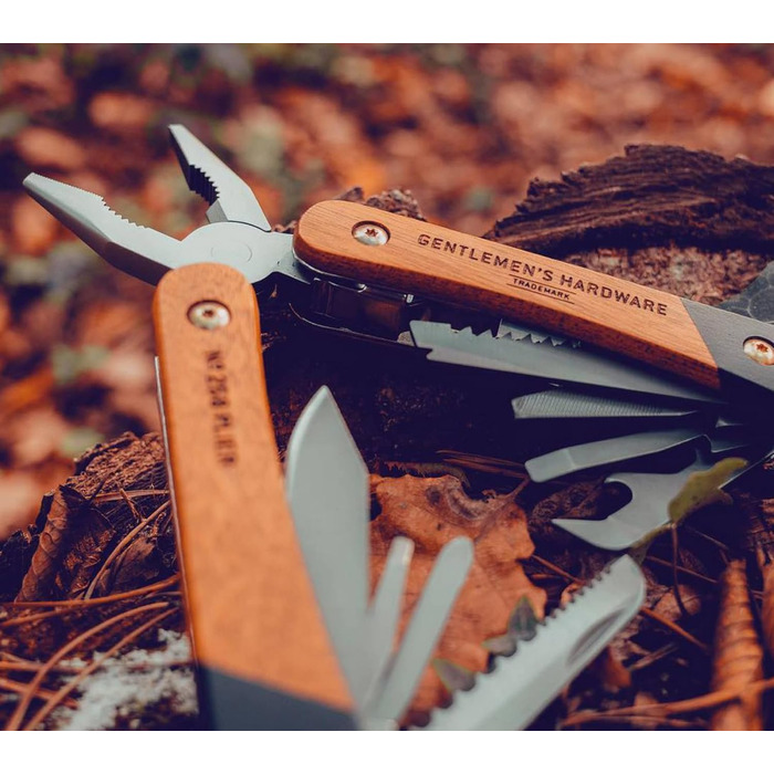 Мультитул Gentlemen's Hardware з нержавіючої сталі та дерева, 3,5x10x2,3 см, GEN627UK