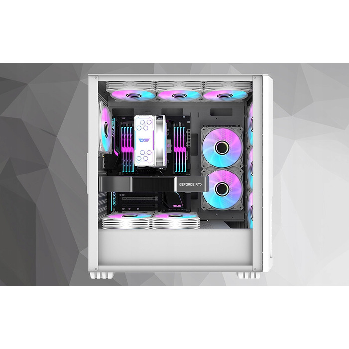 Кулер для процесора darkFlash Z4 Pro Mist White, 4-pin PWM, 5V 3-pin aRGB