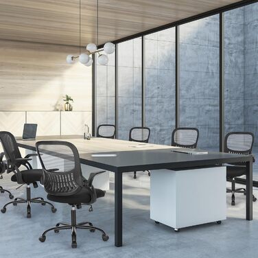 Ергономічне крісло Sweetcrispy для офісу та дому: регульована висота, підтримка попереку, підлокітники, чорний колір