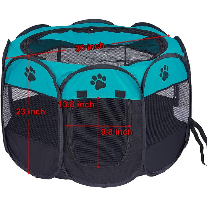Клітка-манеж для собак та котів XianghuangTechnology, м'яка тканина, портативна, складана, діаметр 78,9 см x висота 58,9 см, блакитна