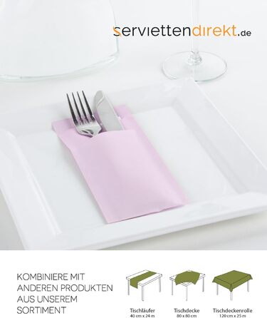 Серветкові кишені Prime Guest Prime Fit 85x190 мм з білою 2-шаровою серветкою, для ресторану та свят, 500 шт, світло-рожеві