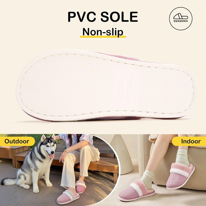 Xnova жіночі халапи-домашні тапочки з плюшу, м'які, зручні, з піною пам'яті, антиковзаючі, теплі зимові халапи (рожеві, 42/43 EU)