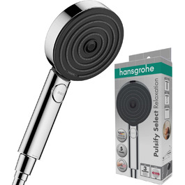 Душова лійка Hansgrohe Pulsify Select S з вибором струменів, ручна насадка, 3 струмені (Relaxation Version), діаметр 105 мм, захист від накипу, хром, 24110000