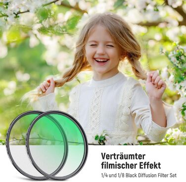 NEEWER Фільтр дифузії 58mm, 2 шт. для фото- та відеозйомки, створення кіноефекту, з кейсом та серветкою