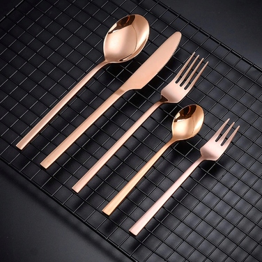 Набір столових приборів Velaze мідного кольору, 60 предметів