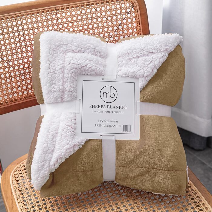 Плед Mixibaby для дому, теплий та м'який, 150 x 200 см, бежевий