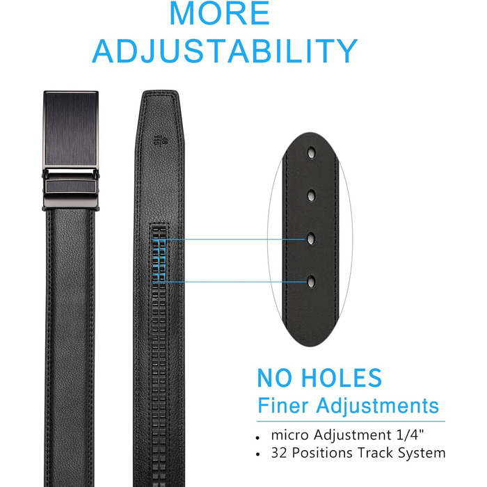 Чоловічий шкіряний ремінь SENDEFN з автоматичною пряжкою, ширина 35 мм, регульований розмір 115 см (32-38 дюймів), чорний з фактурною обробкою