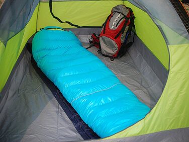 Сплячий мішок LMR Outdoor ultraleichter Mumien для кемпінгу, блакитний, з компресійним мішком
