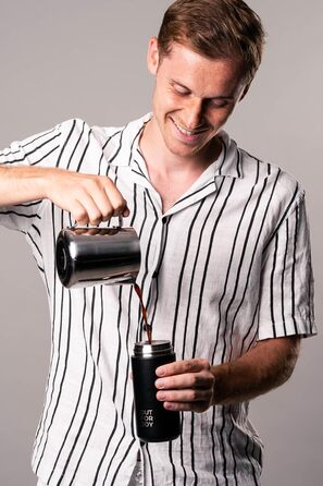 Термокружка з нержавіючої сталі 350 мл | Термокружка для кави та чаю на винос | З подвійними стінками, ізольована, не протікає | Travel Tumbler | Зберігає тепло 4 години / холод 8 годин (Чорний Midnight)