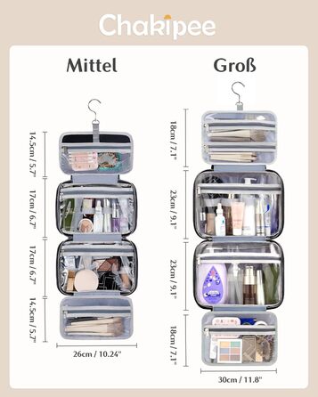 Косметичка для подорожей з петлею для підвішування для жінок – водонепроникна, з прозорим вікном, легка, рожева, середнього розміру (30x23x10 см)