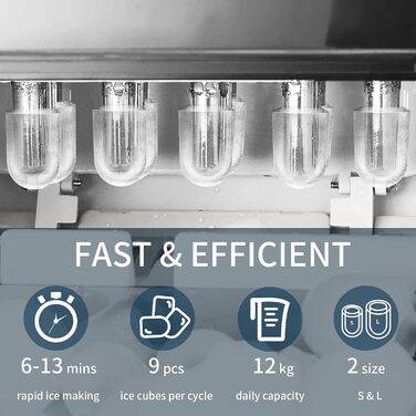 Машина для приготування льоду 12 кг, Ice Maker, чорний, з функцією самоочищення