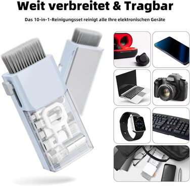 Набір для чищення клавіатури та ноутбука Ordilend: щітка, очищувач для MacBook, телефону, планшета, комп'ютера. Легкий у використанні та транспортуванні. Бренд Moranti, колір блакитний