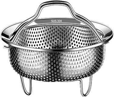 Димер для каструль, Ø14см: нержавіюча сталь 304, для приготування на пару, універсальний, підходить для каструль, сковорідок, мультиварки, швидкої каструлі, Instant Pot