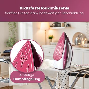 Праска з керамічною підошвою Bomann DB 6005 CB | 2600W, 350мл, з функцією пароутворення, захистом від накипу та протікання