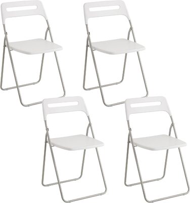Складний стілець Baroni Home для дому та вулиці, металевий каркас, 42x38x78 см, білий, 4 шт.