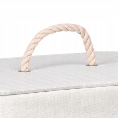 Кошик для білизни та одягу з кришкою, 80 л, 1 секція, білий