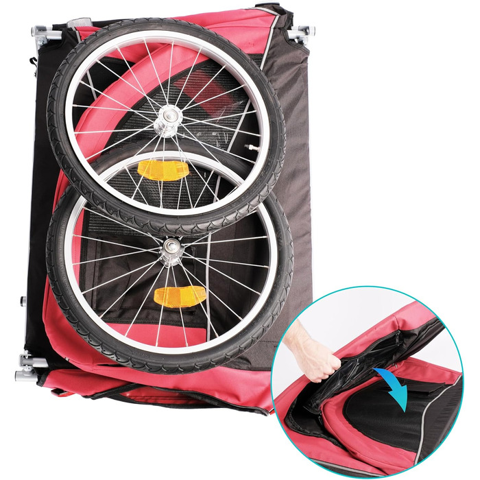 Wuuhoo® Преміум амортизатор для собак Bello, велопричіп для собак 25-40 кг, складний та маневрений, велобудка з/без комплекту для джогінгу, включаючи з'єднувач причепа. Без комплекту для джогінгу