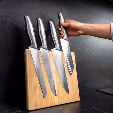 Coninx Magnetic Knife Block Unfilled, 23x22cm Magnetic Knife Holder, Knife Stand for Safe, Clean, and Orderly Storage of Knives Robust Knife Block Without Knives