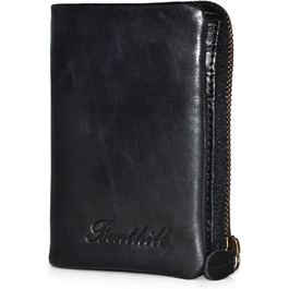 Benthill Small Wallet Genuine Leather - Women's Wallet with RFID Protection - 6 Card Slots - Slim Wallet including Gift Box, Color: Black