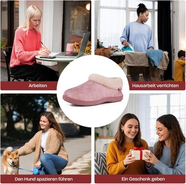 Жіночі халапи EverFoams зимові, антиковзні, теплі, з м'якого плюшу та піною з пам'яті, 38/39 EU, рожеві