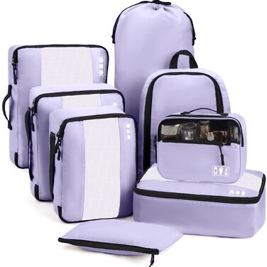 Органайзер для валізи MURISE, 8 шт. - Packing Cubes для подорожей, набір для організації речей у валізі (фіолетовий)