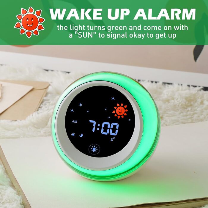 TIMEFUN Sleep Trainer for Kids, Kids Alarm Clock with Night Light Timer for Preschoolers Girls Boys