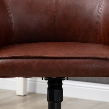 Vinsetto Office Chair Desk Chair with Tilt Function, Height Adjustable 93-101 cm, Weight Capacity up to 120 kg, Faux Leather Look, Brown