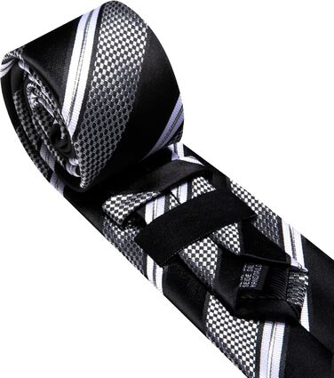 Чоловічий подарунковий набір: краватка в смужку, краватки-кліпса, нагрудна хустинка, манжетні кнопки, подарунок для бізнесу, весілля, свят, чорний, білий, сірий