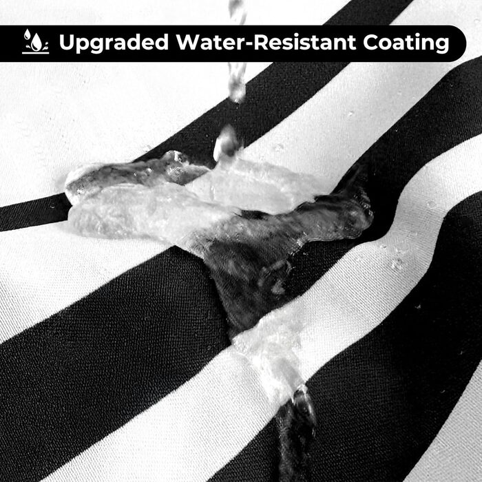 Штора для душу Seasonwood чорно-біла в смужку, 183x183 см. Бохо штора для ванної кімнати з пензликами, водонепроникна