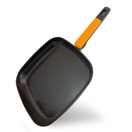 Сковорода гриль Fackelmann Soft 28 см, алюміній кований, керамічне покриття Greblon CK2, ручка Soft-Touch