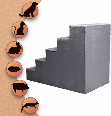 Сходи для собак Mg Design – надійні дерев'яні сходи для диванів та ліжок, зручні для суглобів, легкі та мобільні, для собак та котів (40x45x5 см, 71x40.5x56 см)