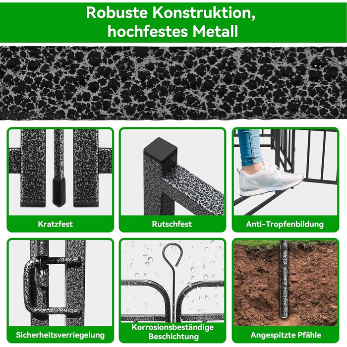 Вольєр для цуценят 544 см, 80 см висота, 8-секційний складний вольєр для тварин з дверцятами, вольєр для собак, котів, кроликів, для саду, збірка без інструментів