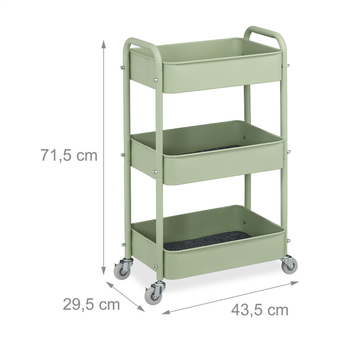 Relaxdays Rolling Cart with 3 Levels
