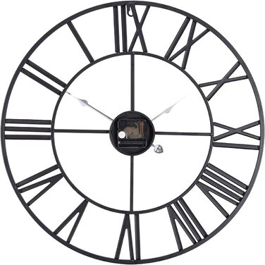 ACCSHINE Wall Clock Large No Tick Noise Silent Roman Numeral Quartz Battery Operated Wall Clock Easy to Read for Rooms Home Kitchen Bedroom Office School (Black+gold, 40cm)