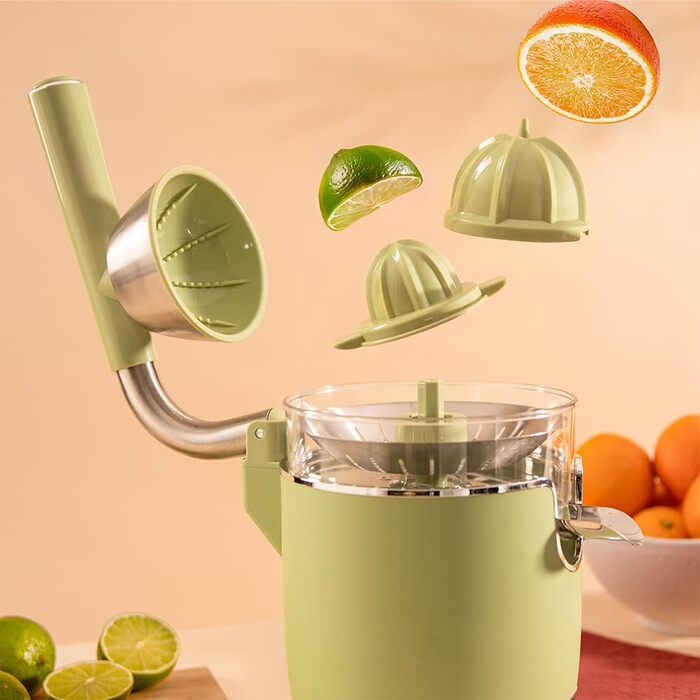 Електрична соковитискачка для цитрусових Cecotec Xqueeze RetroJuice 1000 Green - 1000W, нержавіючий фільтр, 2 конуси