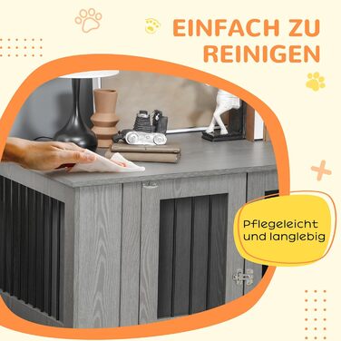 Клітка для собак PawHut - переноска для собак, хатня собача будка з замком, сірим кольором, 85 x 55 x 87 см (114 x 60 x 82 см)