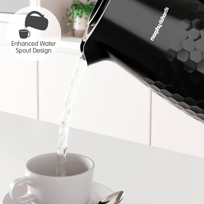 Електричний чайник Morphy Richards Hive, 1.5 л, чорний, з фільтром від накипу, 3 kW
