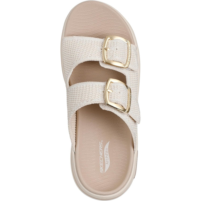 Skechers On The Go Go Walk Arch Fit 2.0 Chloe – жіночі сандалі-шльопанці 40 EU бежевого кольору