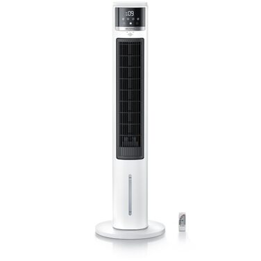 Вентилятор з водяним охолодженням Brandson ECO Design: тихий, 9 швидкостей, таймер, осциляція, іонізація, з пультом, білий