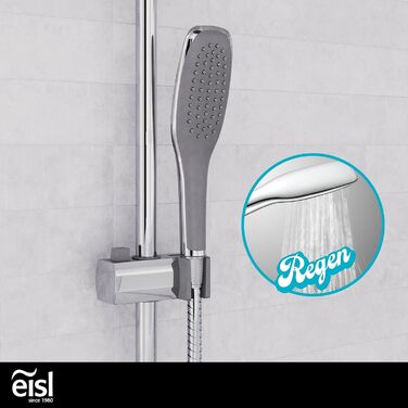 Душовий комплект EISL EASY FRESH 2 в 1 без змішувача, велика тропічна лійка 250x200 мм і ручний душ, монтажний набір, хром