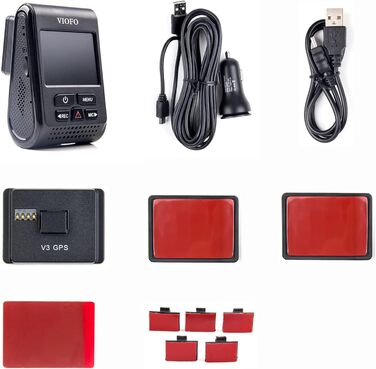 VIOFO A119 V3: відеореєстратор 2K 60fps з GPS, паркувальний режим, HDR, нічне бачення, 140° кут огляду, IMX355 сенсор