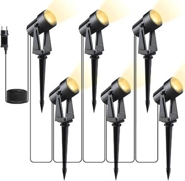 LED-стрічкова освітлення для саду, 14м, 4 шт, тепле біле світло 3000K, водонепроникність IP65, 27V, 600lm, 6-в-1, для саду, тераси, під'їзду